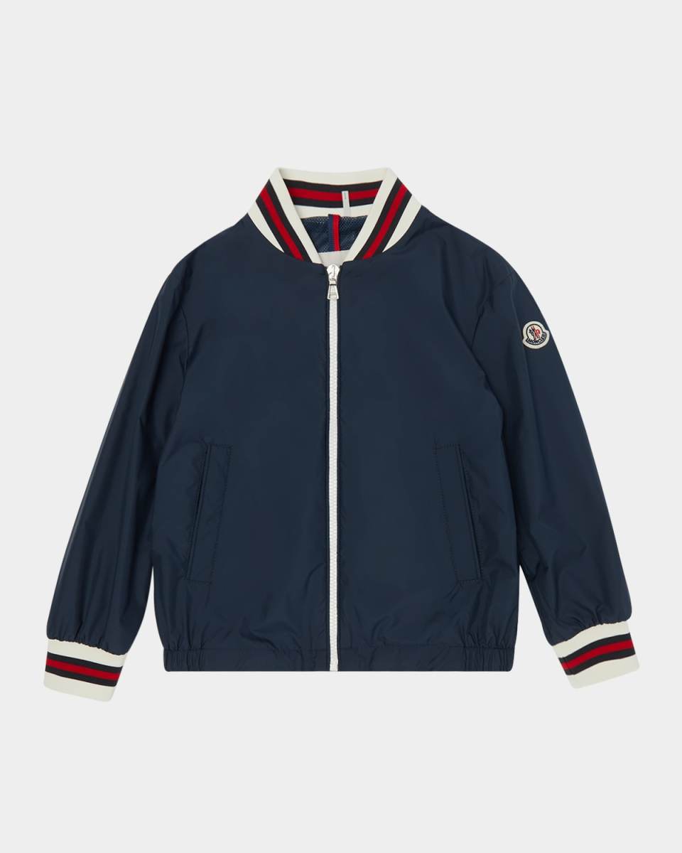Boy's Maki Bomber with Striped Trim, Size 4-